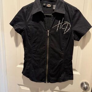 Harley-Davidson Black Cotton Blend Shirt